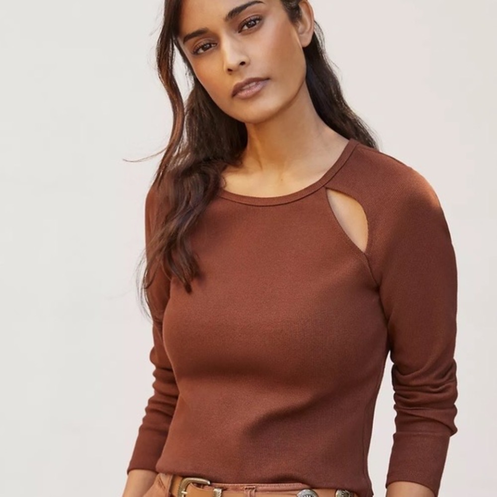 Anthropologie cut out ribbed top